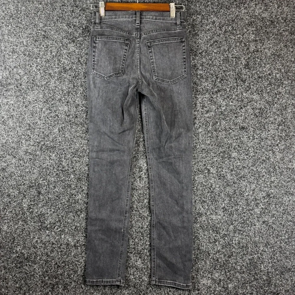 Reformation High & Skinny Crop Jeans Avalon Wash Black Denim Size 25 LY842